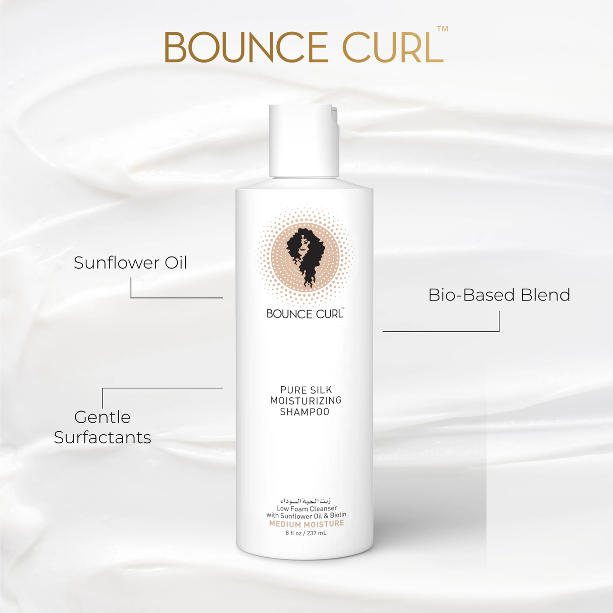 Bounce Curl Pure Silk Moisturizing Shampoo 8oz