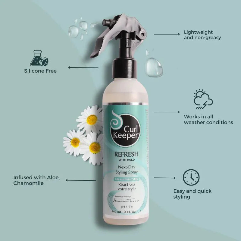 Refresh "Next Day" Styling Spray, For Wavy & Curly Hair - 8 Oz