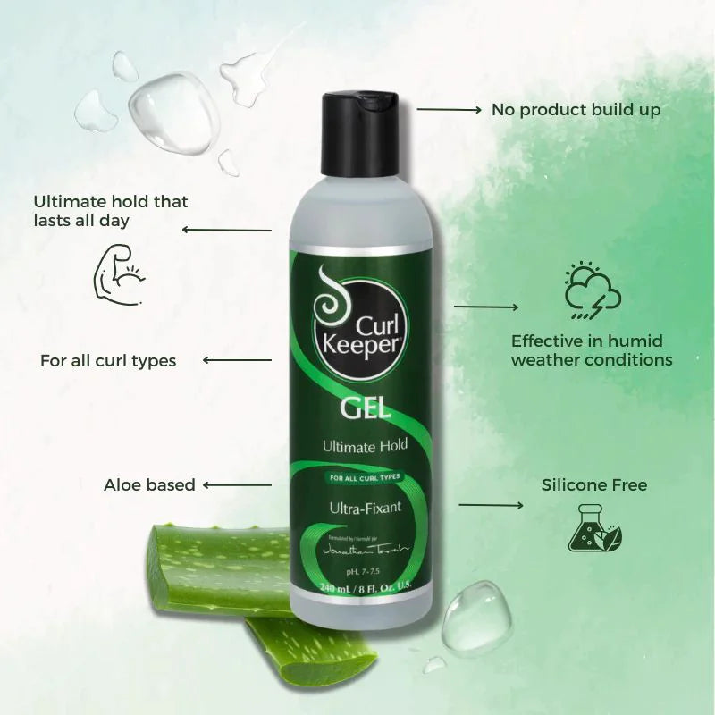 Curl Keeper Gel, Strong Hold Gel for All Curl Types - 8 Oz