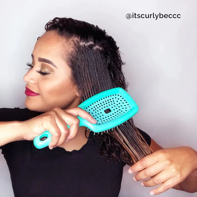 Curl Keeper Flexy Brush, Curl Clumping & Detangling Brush - Green